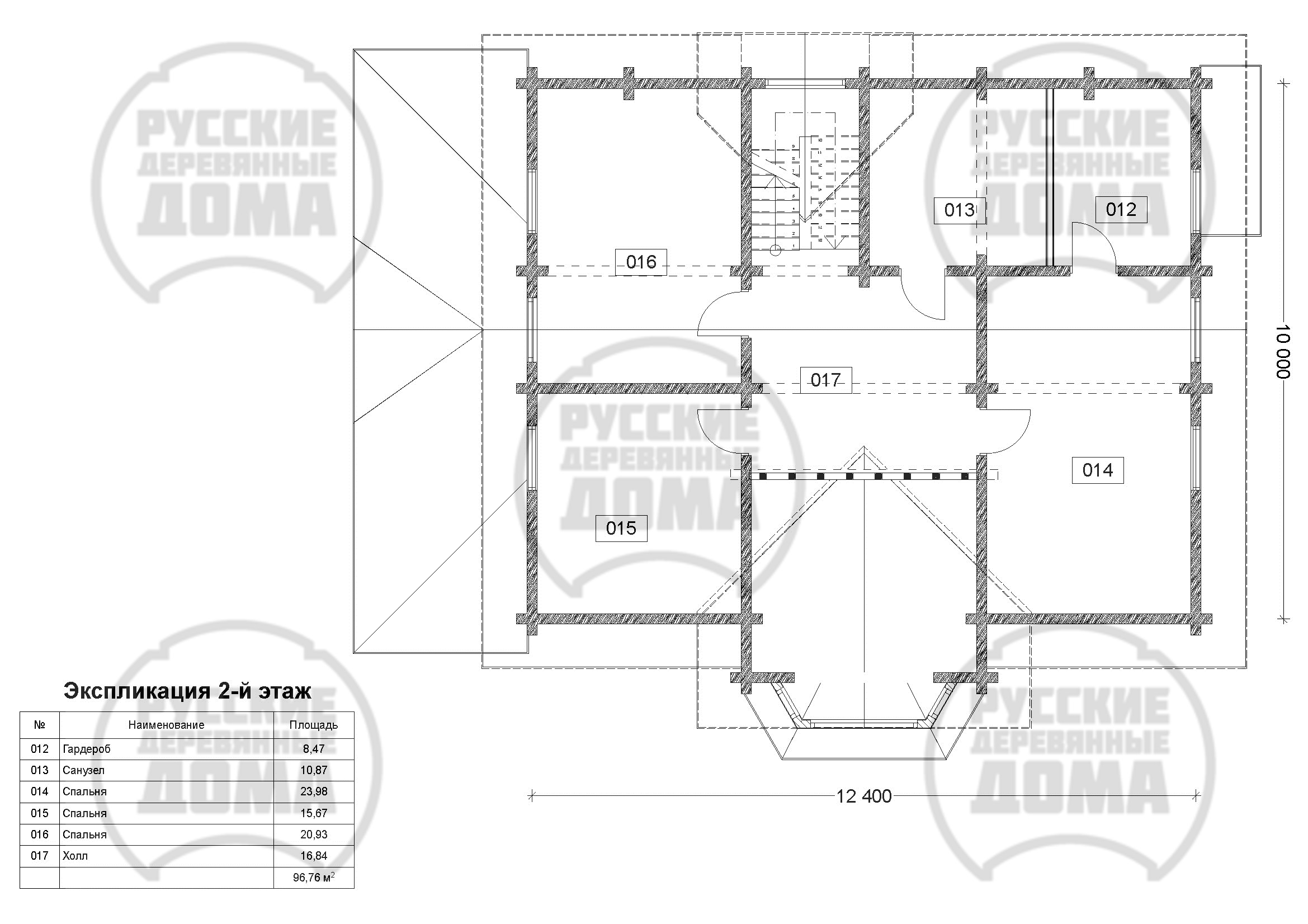 План 2 этажа дома из профилированного бруса Д-232