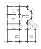 План этажа бани из профилированного бревна Б-48