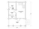 План 1 этажа бани из оцилиндрованного бревна Б-71