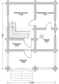 План 1 этажа бани из оцилиндрованного бревна Б-99