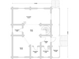 План 1 этажа дома из оцилиндрованного бревна Д-125