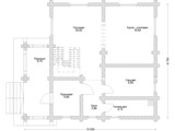 План 1 этажа дома из оцилиндрованного бревна Д-128