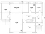 План 1 этажа дома из оцилиндрованного бревна Д-141