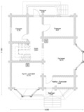 План 1 этажа дома из оцилиндрованного бревна Д-144