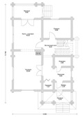 План 1 этажа дома из оцилиндрованного бревна Д-155