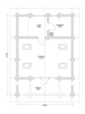 План мансарды дома с баней из оцилиндрованного бревна ДБ-118